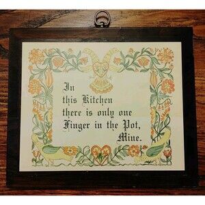 "IN THIS KITCHEN" Kitsch Plaque For Kitchen Wall
